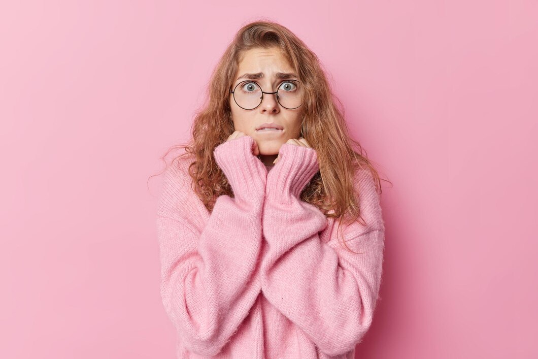 worried-scared-young-woman-looks-anxious-afraids-something-scarying-bites-lips-wears-big-round-spectacles-warm-cashmere-jumper-isolated-pink-background-smells-problems-looks-intense_273609-58076.jpg